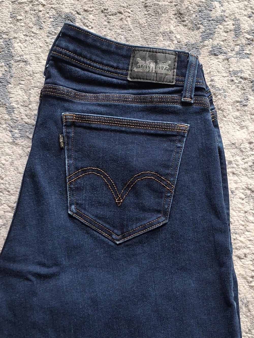 Levi's 529 Curvy Straight Size 12 L30 Women's Dark Blue Jeans Stretchy